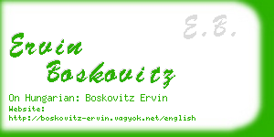 ervin boskovitz business card